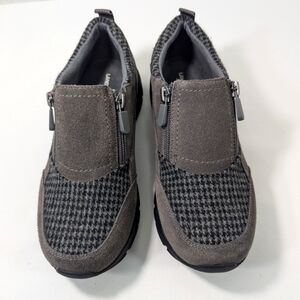 Women's Lands' End Grey Suede Double Zip Shoes, 6-1/2B, NWOT